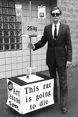 "sniffy the rat" performance art in Vancouver Canada